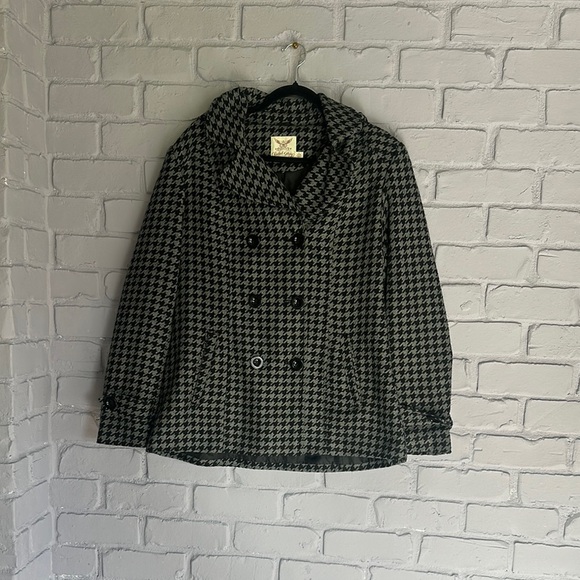 NWOT Women’s Houndstooth Peacoat size L - Picture 1 of 4